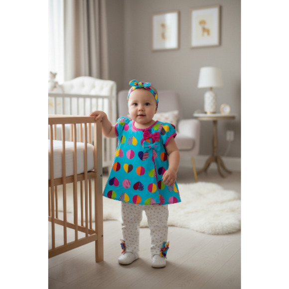 New Gymboree Baby Girl outfit set Shirt leggings Headband Size 9 months - Picture 2 of 3